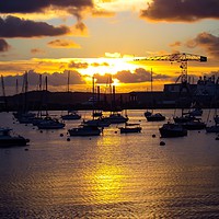 Buy canvas prints of Majestic Sunrise over Falmouth by Beryl Curran