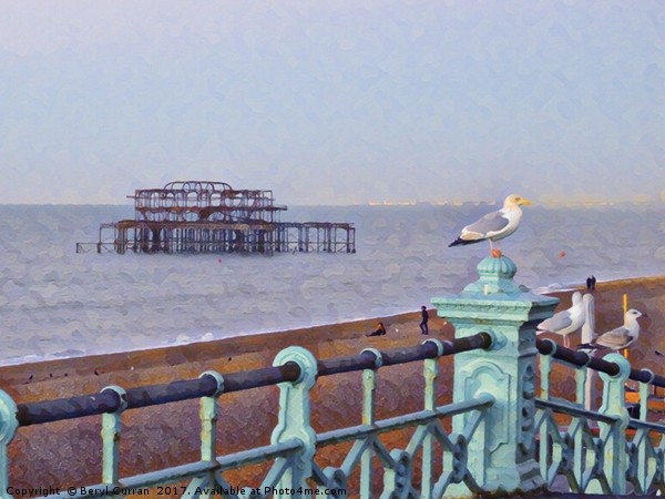 A Vibrant Postcard from Brighton Picture Board by Beryl Curran