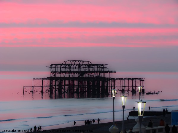 Majestic Sunset at Brightons West Pier Picture Board by Beryl Curran
