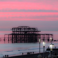 Buy canvas prints of Majestic Sunset at Brightons West Pier by Beryl Curran