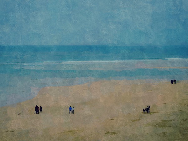 Winter Stroll on Hayle Beach Picture Board by Beryl Curran