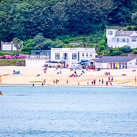 Buy canvas prints of Porthminster beach, St Ives Cornwall. Paint effect by Beryl Curran