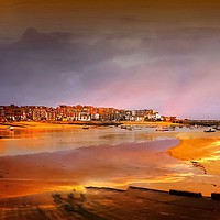 Buy canvas prints of Glowing Autumnal St Ives by Beryl Curran