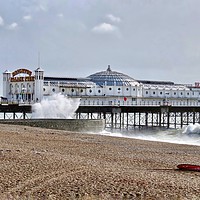 Buy canvas prints of Majestic Waves of Brighton by Beryl Curran