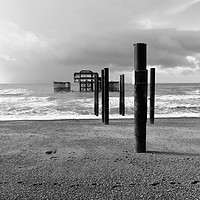 Buy canvas prints of The Melancholic Demise of West Pier by Beryl Curran
