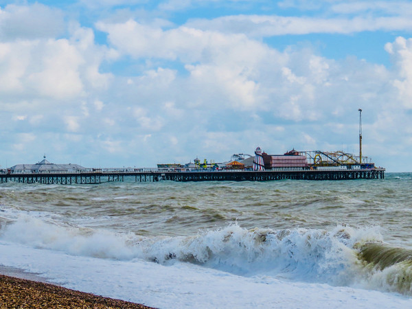Majestic Waves at the Iconic Brighton Pier Picture Board by Beryl Curran