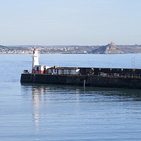 Buy canvas prints of Newlyn South Pier Lighthouse  by Beryl Curran