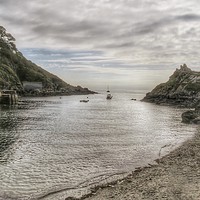 Buy canvas prints of The Serenity of Leaving Polperro by Beryl Curran