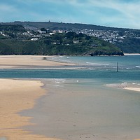 Buy canvas prints of Golden Sands and Blue Seas. Hayle beach by Beryl Curran
