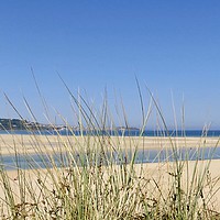 Buy canvas prints of Captivating View of St Ives Bay from Hayle beach by Beryl Curran