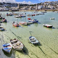 Buy canvas prints of Majestic Boats in St Ives Harbour by Beryl Curran