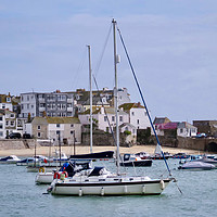 Buy canvas prints of Stormy Morning at St Ives Harbour by Beryl Curran