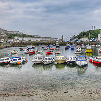 Buy canvas prints of Vibrant and bustling Porthleven Harbour by Beryl Curran