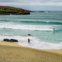 Buy canvas prints of Thrilling Surfing Adventure St Ives  by Beryl Curran