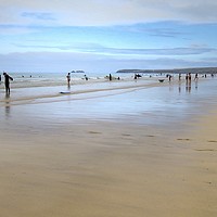 Buy canvas prints of Gwithian beach Cornwall  by Beryl Curran