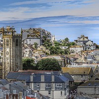 Buy canvas prints of Majestic St Ives Rooftops by Beryl Curran