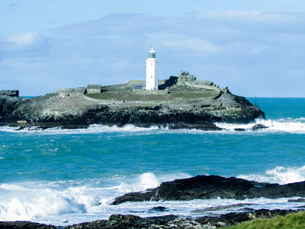Majestic Godrevy Lighthouse Standing Proudly Picture Board by Beryl Curran