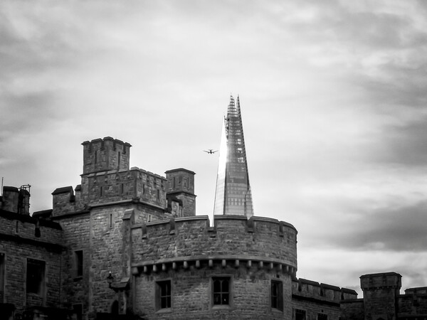 Tower of London and the Shard Picture Board by Beryl Curran