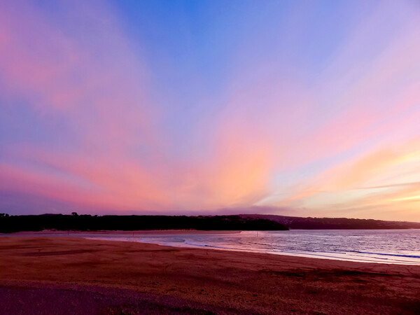 Majestic Sunset Over Hayle Beach Picture Board by Beryl Curran