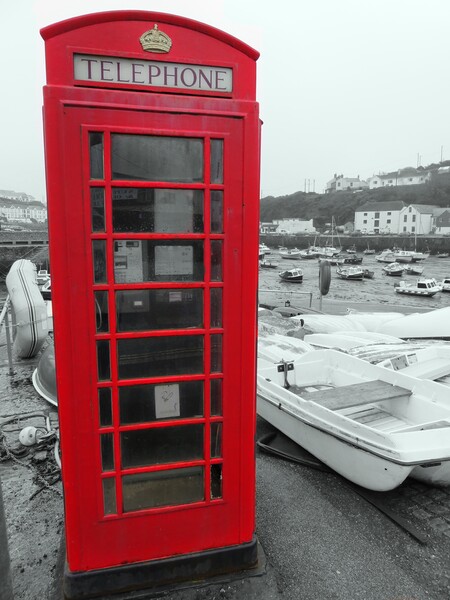 The Red Telephone Box Porthleven Cornwall  Picture Board by Beryl Curran