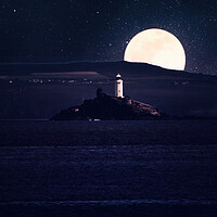 Buy canvas prints of Mystical Godrevy Lighthouse by Beryl Curran
