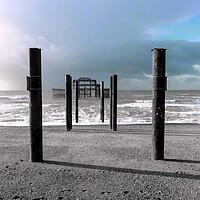 Buy canvas prints of The Majestic Ruins of Brightons West Pier by Beryl Curran