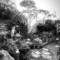 Buy canvas prints of  A Fisherman’s  cottage garden Mousehole Cornwall by Beryl Curran
