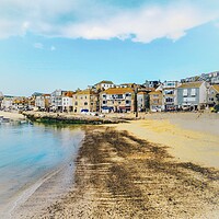 Buy canvas prints of Serene Seascape at St Ives Bay by Beryl Curran