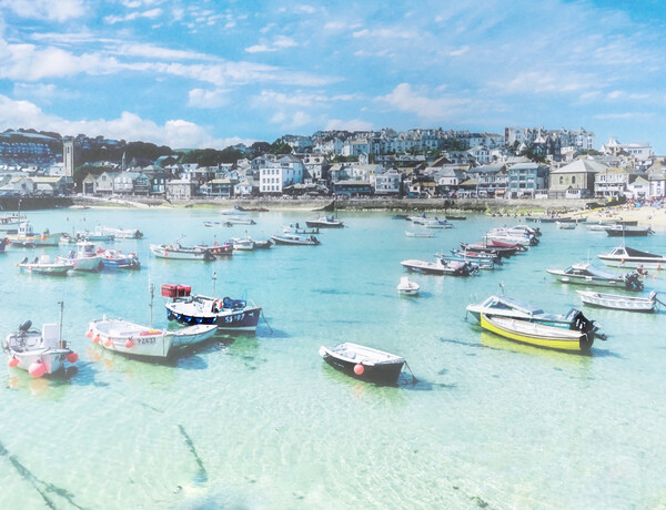 Sunny day in St Ives Picture Board by Beryl Curran