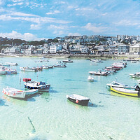 Buy canvas prints of Sunny day in St Ives by Beryl Curran