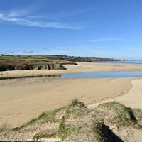 Buy canvas prints of Hayle beach and sand dunes Cornwall  by Beryl Curran