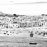 Buy canvas prints of Nostalgic Charms of Monochrome St Ives by Beryl Curran