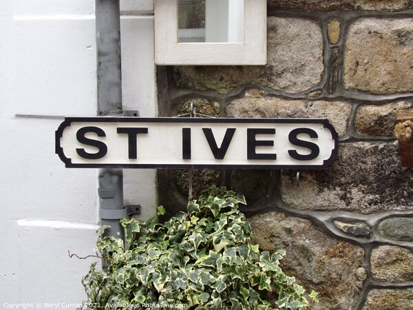 Enchanting Sign in Picturesque St Ives Picture Board by Beryl Curran