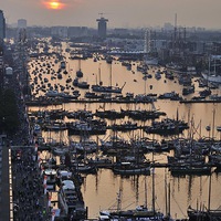 Buy canvas prints of High view of the Ijhaven port in Amsterdam by Adam Szuly