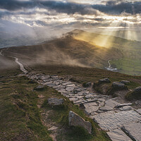 Buy canvas prints of Light Rays & Mist. High Peak District. by John Finney