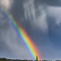 Buy canvas prints of St. George's Church Rainbow, New Mills by John Finney