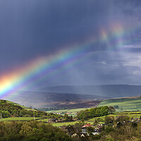 Buy canvas prints of Rainbow over the High Peak by John Finney