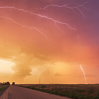 Buy canvas prints of Nebraska Thunderstorm Sunset by John Finney