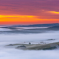 Buy canvas prints of Dawn over Fog. Peak District by John Finney