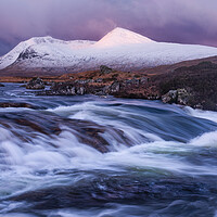 Buy canvas prints of Loch Bà & the Black Mountains at sunrise by John Finney