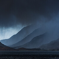 Buy canvas prints of Storm layers. Ardgour mountains. Scottish Highland by John Finney