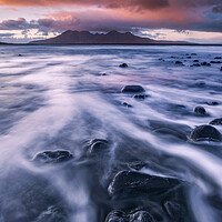 Buy canvas prints of Isle of Eigg with the Isle of Rum in the distance by John Finney