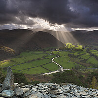 Buy canvas prints of Rosthwaite in Borrowdale. Lake District by John Finney