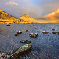 Buy canvas prints of Wasdale Water sunset light by John Finney
