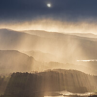 Buy canvas prints of Elterwater snow storm at sunrise. Lake District by John Finney