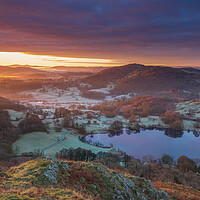 Buy canvas prints of Loughrigg Tarn first light by John Finney