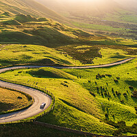 Buy canvas prints of British sports car in the Peak District by John Finney