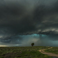 Buy canvas prints of Thunderstorm wall cloud captured over Colorado whi by John Finney