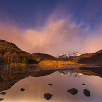 Buy canvas prints of  English Lake District winter sunrise.  by John Finney