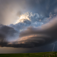 Buy canvas prints of  South Dakota super cell lightning, tornado alley, by John Finney